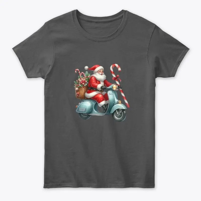 Santa on a bicycle brings you Christmas